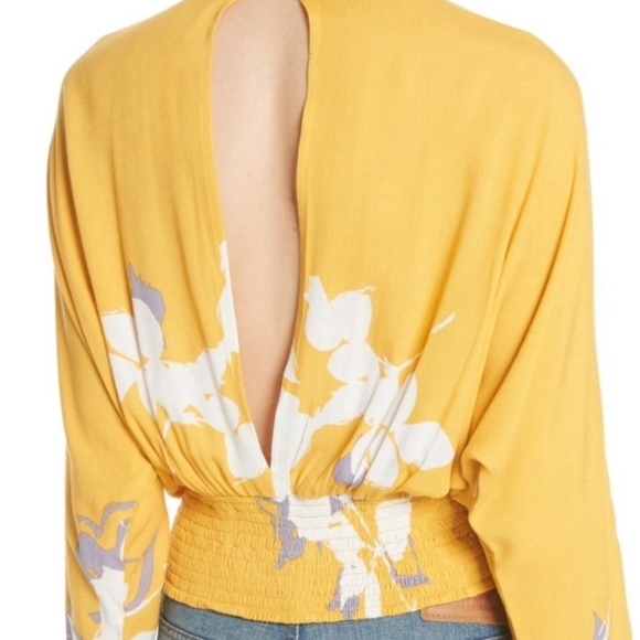 Free People Say You Love Me Keyhole Tie Blouse Top - Picture 3 of 8